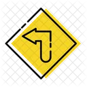 Left Turn Traffic Signs Icon