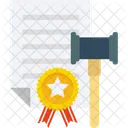 Legal Papers Certificate Gavel Icon