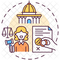 Legal representation Icon - Download in Colored Outline Style