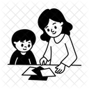 Kind Unterrichten Hausaufgaben Nachhilfe Symbol