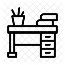 Lehrer Schreibtisch Klassenzimmer Symbol
