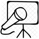 Leinwand Diagramm Mikrofon Symbol