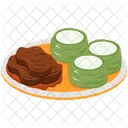インドネシアのイード・アル＝フィトルの食べ物レマンのイラスト アイコン