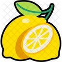 Lemon With Half Cut  Icon