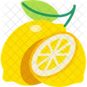 Lemon With Half Cut Lemon Vegetable Icon