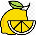 Lemon With Sliced Half Cut  Icon