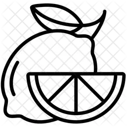 Lemon With Sliced Half Cut  Icon