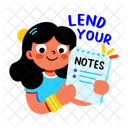 Lend Notes Annotation Handouts Icon