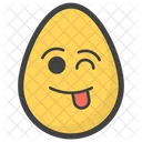 Lengua Fuera Huevo Emoji Emoticon Icono