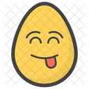 Lengua Fuera Huevo Emoji Emoticon Icono