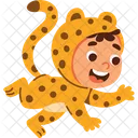 ヒョウ、衣装、子供 アイコン