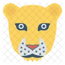 Leoparden Tier Gesicht Symbol