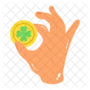 Leprechaun Coin Clover Coin Gold Coin Icon