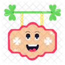 Hanging Board Info Board Leprechaun Signboard Icon