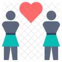 Girl Lesbian Heart Icon