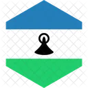 Lesotho Flagge Welt Symbol