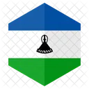 Lesotho Bandera Hexagono Icono