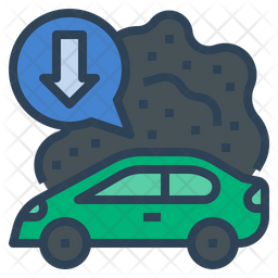 Less Greenhouse Gas Emissions Icon Download In Colored Outline Style