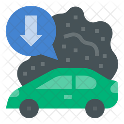 Less Greenhouse Gas Emissions Icon Download In Flat Style