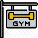 Gimnasio Etiqueta Fitness Icono