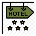 Hotel Letrero Estrellas Icono