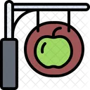 Letrero de manzana  Icono