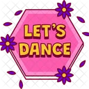 Lets Dance Flower Text Icon