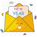Letter New Year Party Icon