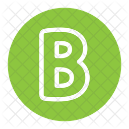 Green B Icon, PNG ClipArt Image