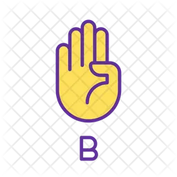 Letter B In American Sign Language  Icon