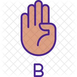 Letter B In American Sign Language  Icon