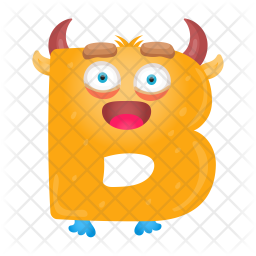 Letter B Monster Icon - Download In Flat Style