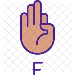 Letter F In American Sign Language  Icon