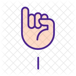 Letter I In American Sign Language  Icon