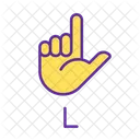 Letter L In American Sign Language  Icon