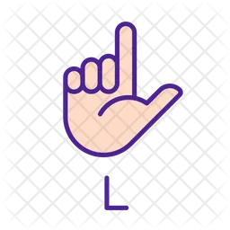 Letter L In American Sign Language  Icon