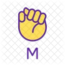 Letter M In American Sign Language  Icon