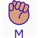 Letter M In American Sign Language  Icon