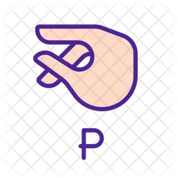 Letter P Sign In Asl  Icon