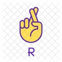 Letter R In American Sign Language  Icon