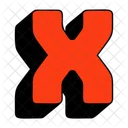 Latter X X Letter Education Icon