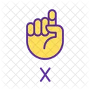 Letter X In Asl  Icon
