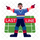 Letzte Zeile Arme Ausgestreckt Fussballschiedsrichter Symbol