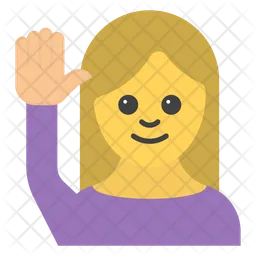 Mujer levantando la mano Emoji Icono