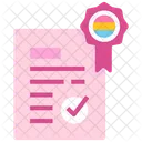 Lgbt Law Legal Document Approval Certificate Icon
