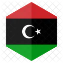 Libia Bandera Hexagono Icono