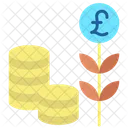 Planta De Dinero Inversion En Libras Crecimiento Icono