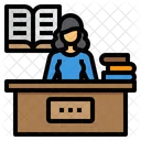 Library Woman Education Icon