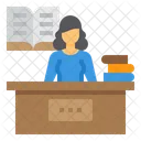 Library Woman Education Icon