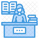Library Woman Education Icon